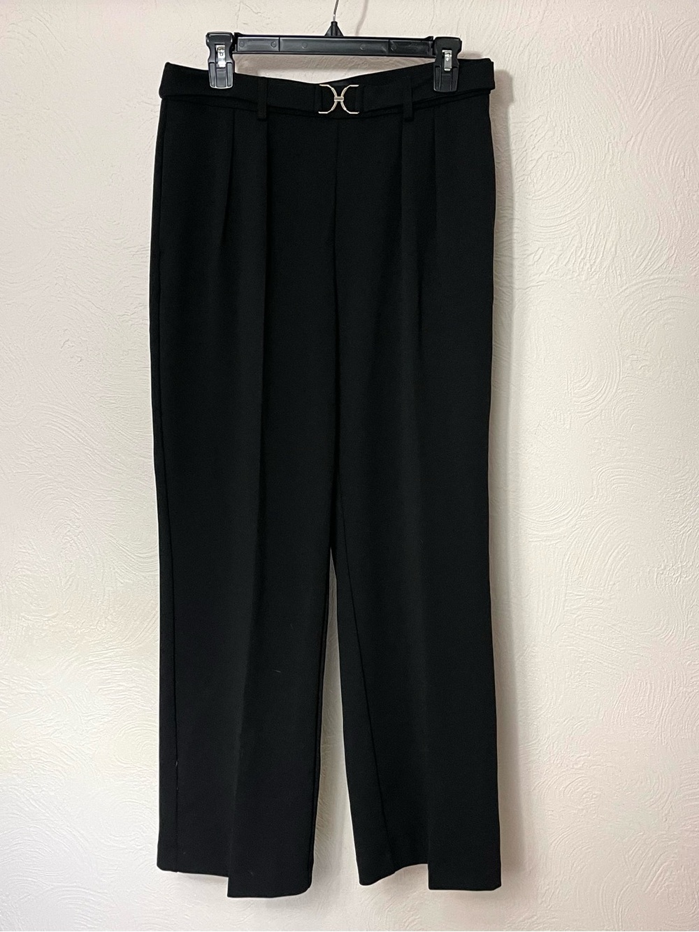 Jules & Leopold Black Tailored Trousers with Goletone Buckle